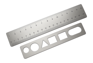 Ruler with detachable stencil holder