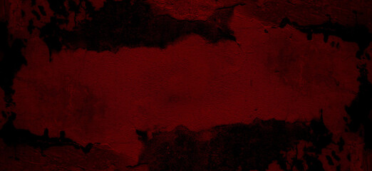 Wide horizontal background with dramatic grungy. Large distressed rectangle of deep crimson red...