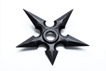 Ninja throwing star shuriken isolated on white background displaying sharp design and balanced structure