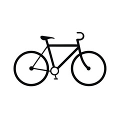 Fototapeta premium Simple black silhouette of a bicycle on a clean white background for design