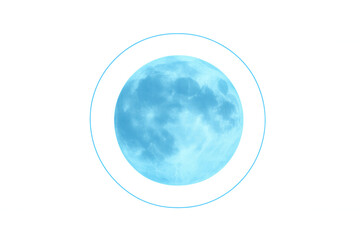 Transparent full moon rotating against dark space, allowing seamless digital art composition and creative graphic design projects