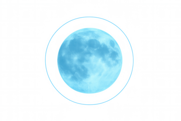 Transparent full moon rotating against dark space, allowing seamless digital art composition and creative graphic design projects