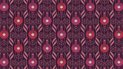 Abstract Butterfly Pea Ornamental Motif Seamless