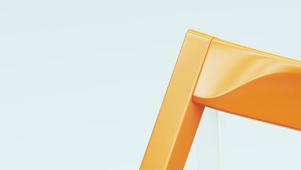 Orange Chair Back Modern Plastic Detail Closeup 3d illustration