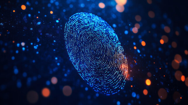 Modern digital fingerprint technology illustration showcasing biometric identification process