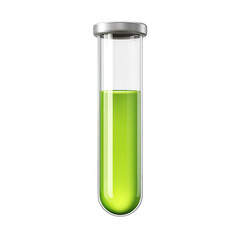 Clear glass test tube with green liquid