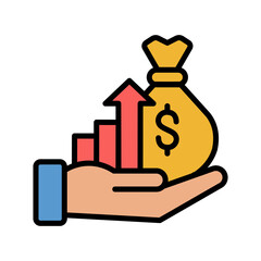 Revenue Icon Vector Illustration Color Version