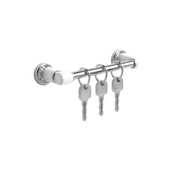 Fototapeta premium Modern Wall-Mounted Key Holder with Three Keys