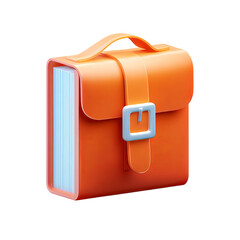 Orange briefcase with documents