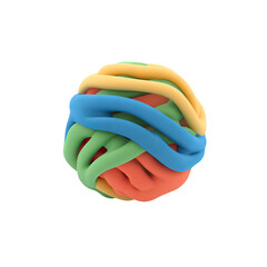 Colorful, twisted, 3D sphere