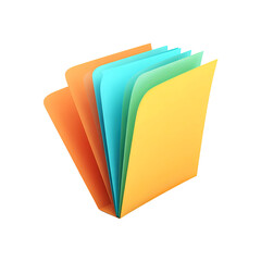 Stack of colorful folders