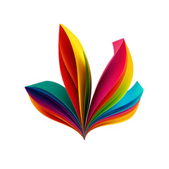 Colorful, abstract leaves on black background