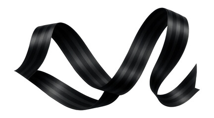 Black satin ribbon with striped design