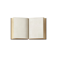 Fototapeta premium Open Antique Book with Blank Pages, Vintage Book Mockup, Top View