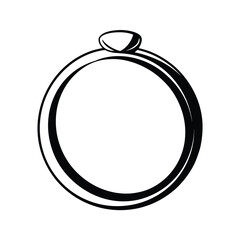Minimalist black ring silhouette on a clean white background for design projects