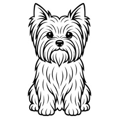 Cute yorkshire terrier dog illustration sitting