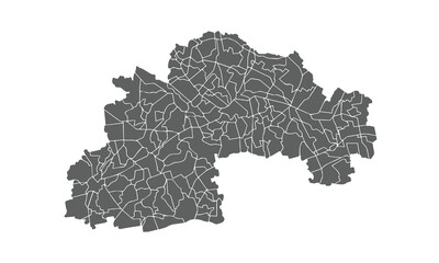 Ukraine Map.Dnipropetrovsk Oblast map.isolated on white background for website layouts,background,education, precise,customizable,Travel worldwide,map silhouette backdrop,earth geography, political.