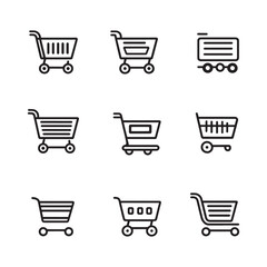 Shopping Cart Line Art Icon Set Collection