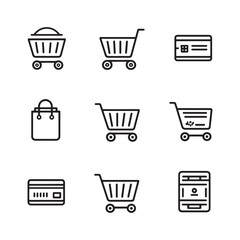 Shopping Cart Line Art Minimalist Concept Illustration
