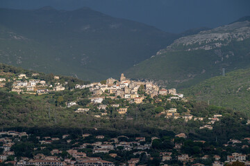 Corsica, a traditional village in the mountain, typical houses
