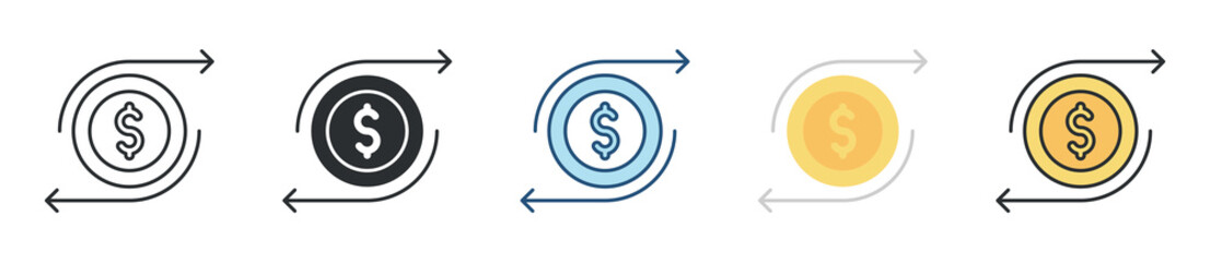 Economy Icon Set Multiple Style Collection