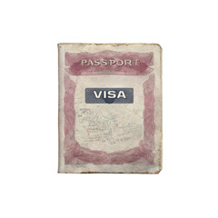 Fototapeta premium Worn Passport with Visa Stamp - Travel and Immigration Concept