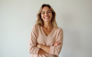 Smiling Woman With Armcrossed. High quality