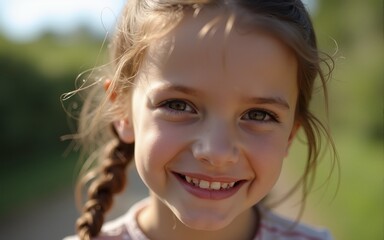 Smiling shy girl. High quality