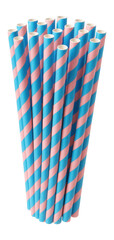 Blue and pink swirl paper straws
