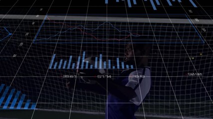 soccer player shifting head tracking metrics, ball entering frame cushioning for sports analysis - Powered by Adobe
