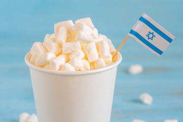 Cup of s'more marshmallow for Independence Day of Israel.
