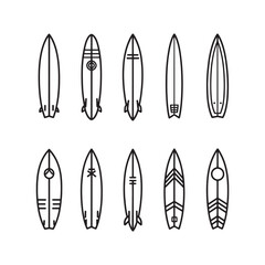 Surfboard Line Art Minimalist Beach Design