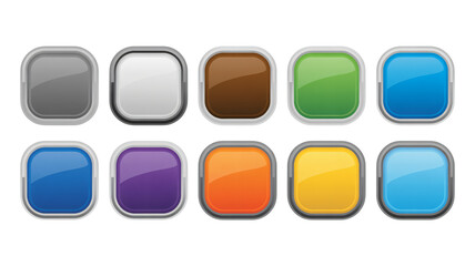 Colorful shiny button set for web design and app development use