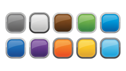 Colorful shiny button set for web design and app development use