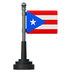 Minimalist 3D Illustration of the Flag of Puerto Rico