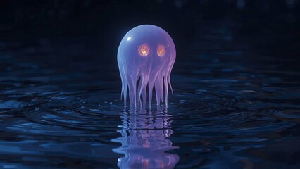 Neon Jellyfish 3D Illustration AI GENERATIVE