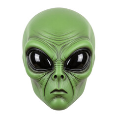 Green alien halloween costume mask isolated