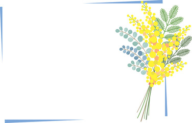 ミモザの花のベクター素材イラスト