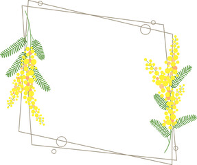 ミモザの花のベクター素材イラスト