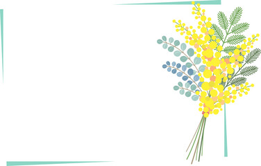 ミモザの花のベクター素材イラスト