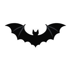 Black Bat Silhouette With Wings Spread vector illustration