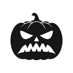 Angry Black Halloween Pumpkin Icon jack o lantern silhouette