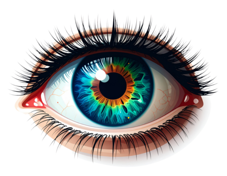 Stylized eye symbol illustration isolated on transparent background PNG