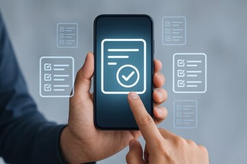 Digital Checkbox Interface on Smartphone for Task Management and Productive Workflow