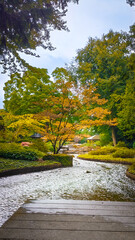 Augsburg, Germany - 08 04 2025 : Japanese Garden in the 'Botanischer Garten' in Augsburg