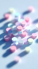 Pastel scatter plot with soft shadows