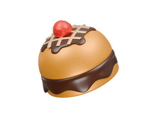 chocolate burger icon 3d illustration render