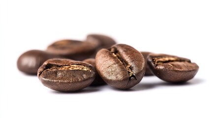Fototapeta premium Roasted coffee beans with rich texture and warm tones, embodying the essence of artisanal coffee craftsmanship