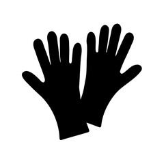 Obraz premium Pair of solid black protective gloves isolated on a white background