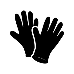 Obraz premium Pair of protective gloves for hygiene safety in minimalist illustration